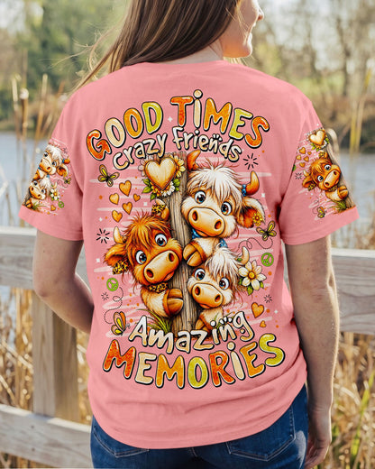 GOOD TIMES CRAZY FRIEND HIGHLAND COW ALL OVER PRINT - TLNO0807263
