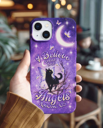 I BELIEVE THERE ARE ANGELS AMONG US BLACK CAT PHONE CASE  - TLNO2605262