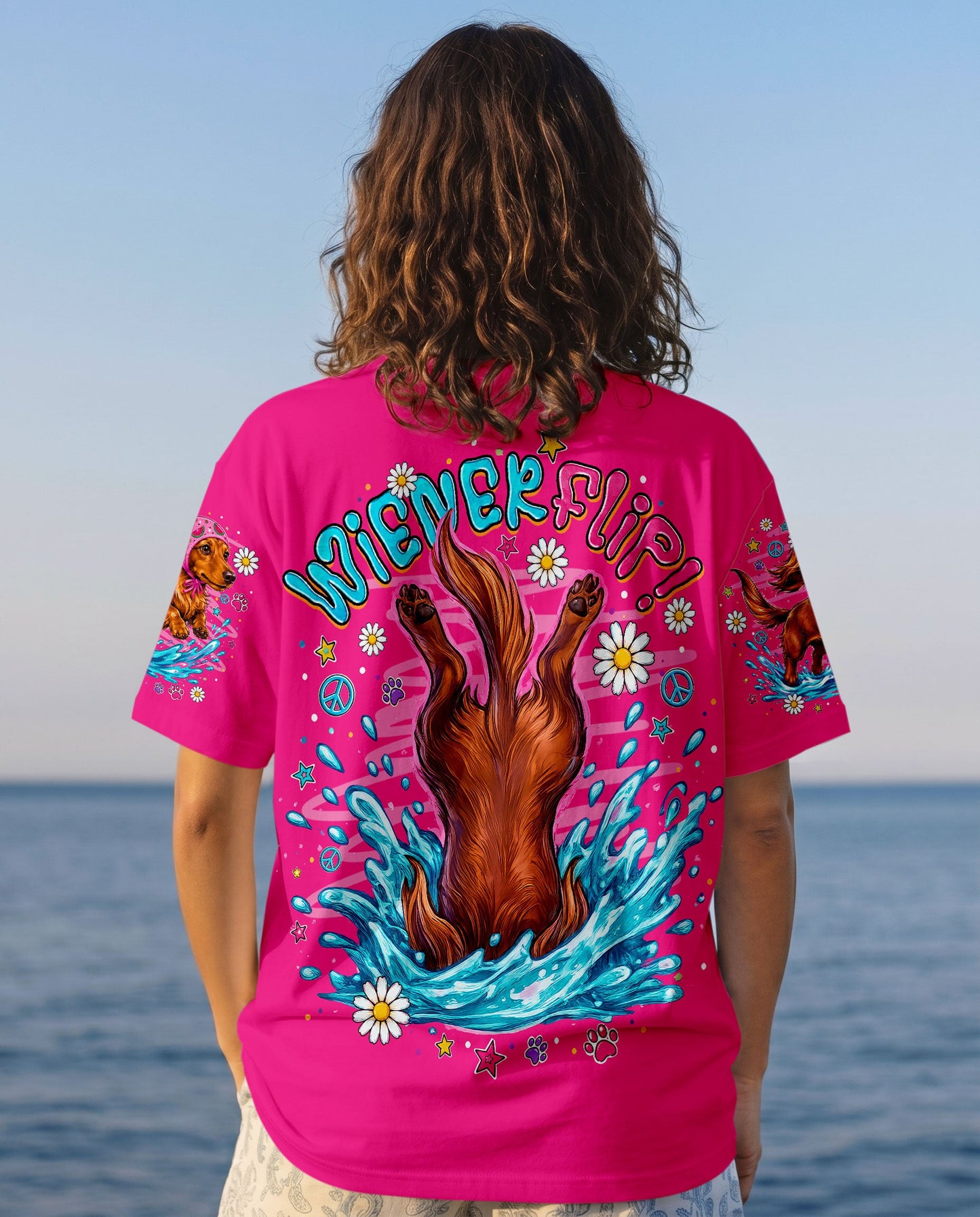 SKINNY DIP WIENER FLIP DACHSHUND DOG  ALL OVER PRINT - TLNO0306262