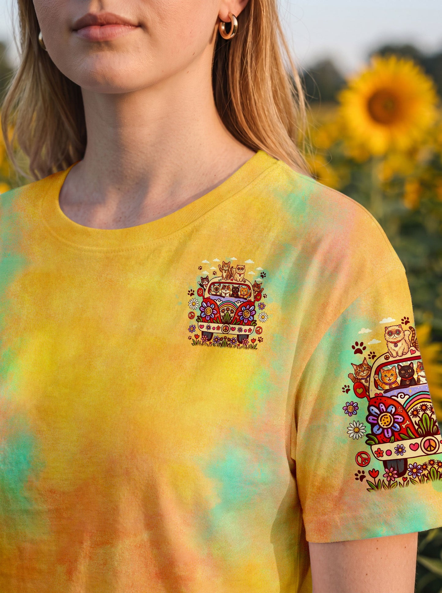 PEACE LOVE AND MEOW CATS ALL OVER PRINT - TLNO1307261