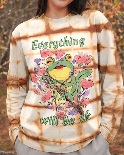 EVERYTHING WILL BE OK HIPPIE FROG ALL OVER PRINT - KM1206262