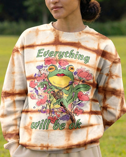 EVERYTHING WILL BE OK HIPPIE FROG ALL OVER PRINT - KM1206262