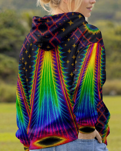 COSMIC CAT ABDUCTION PSYCHEDELIC RAINBOW BEAM ALL OVER PRINT - KMTM0805261
