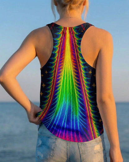 COSMIC CAT ABDUCTION PSYCHEDELIC RAINBOW BEAM ALL OVER PRINT - KMTM0805261