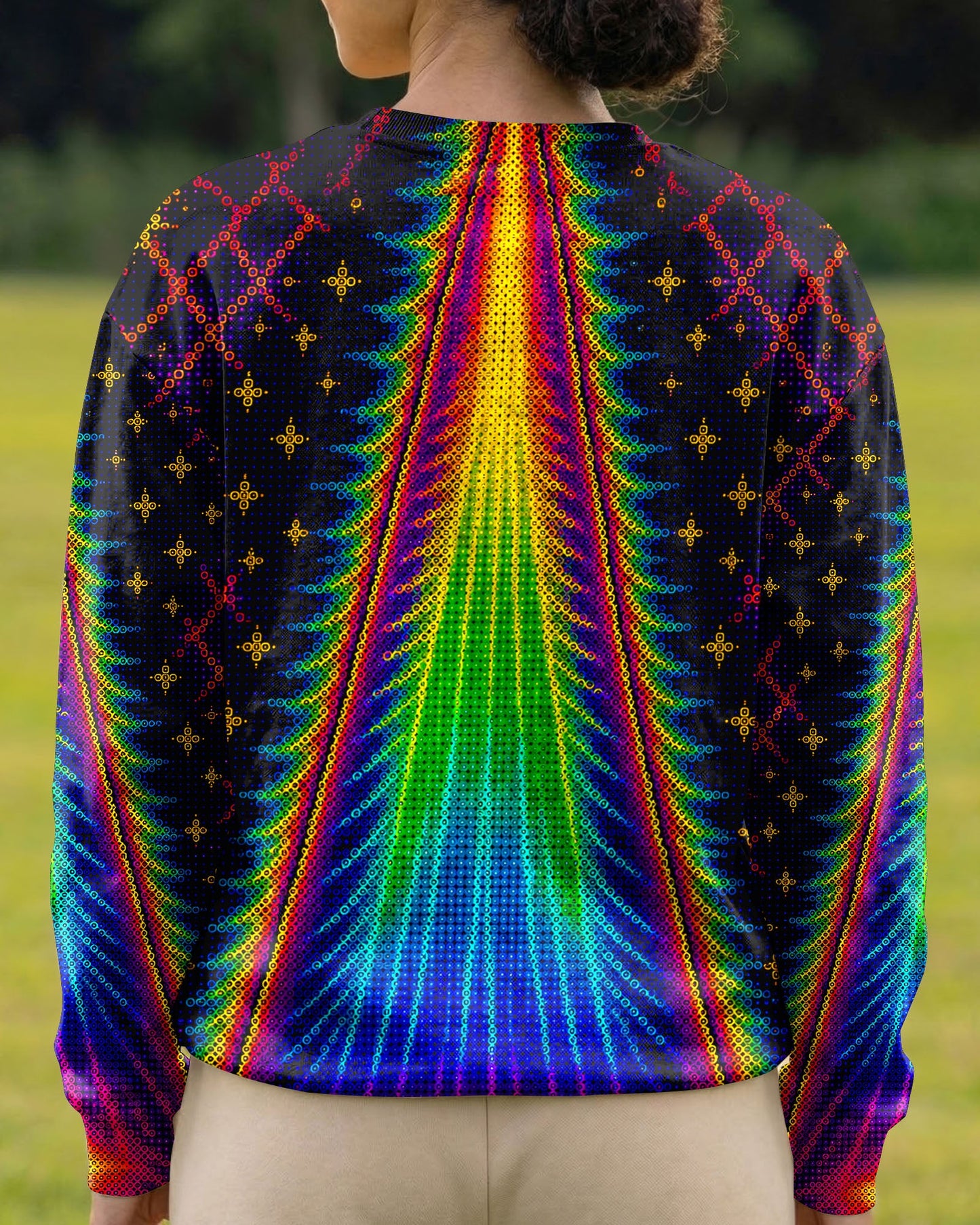COSMIC CAT ABDUCTION PSYCHEDELIC RAINBOW BEAM ALL OVER PRINT - KMTM0805261