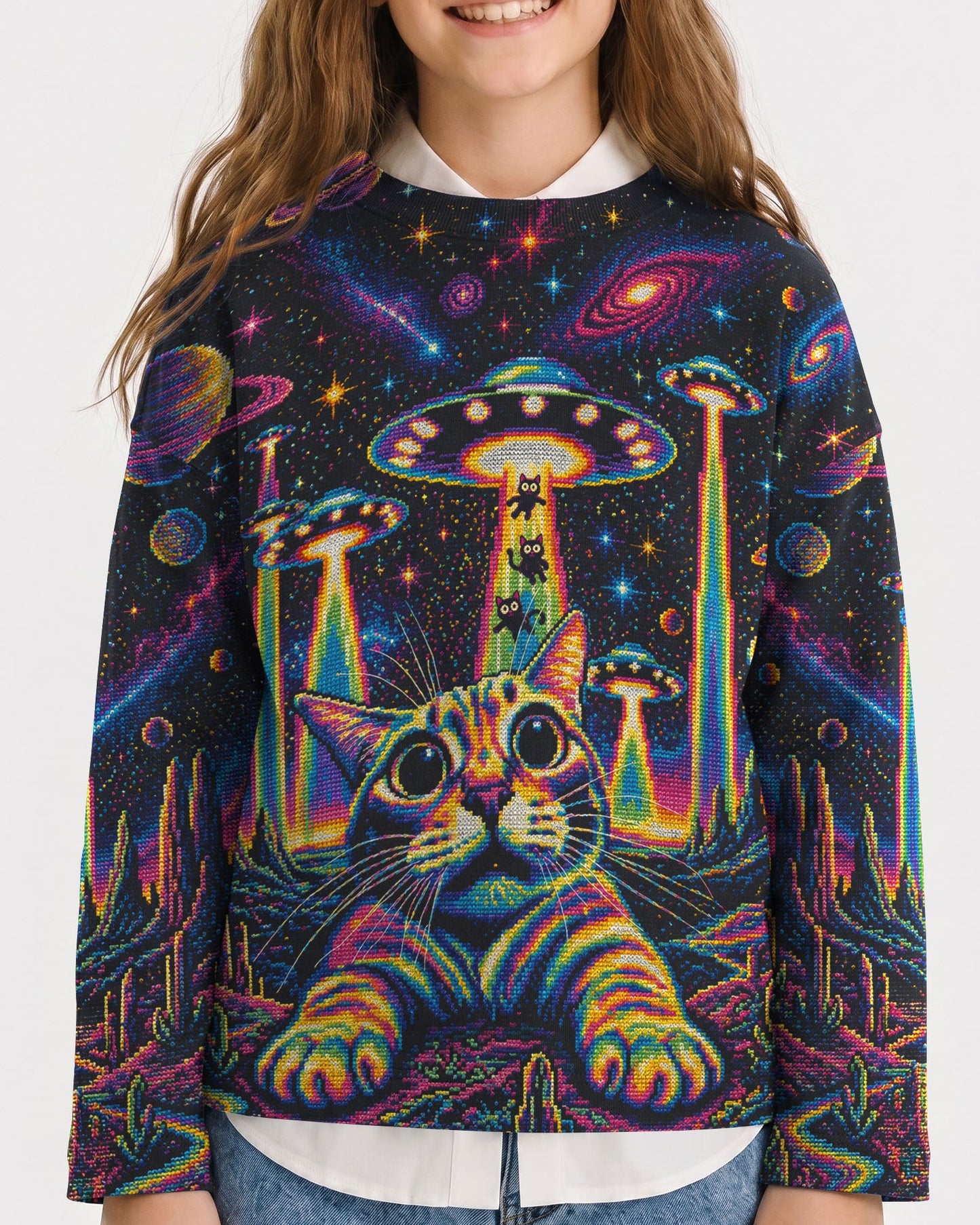 COSMIC KITTEN UFO ADVENTURE KIDS ALL OVER PRINT - KMTM1106261