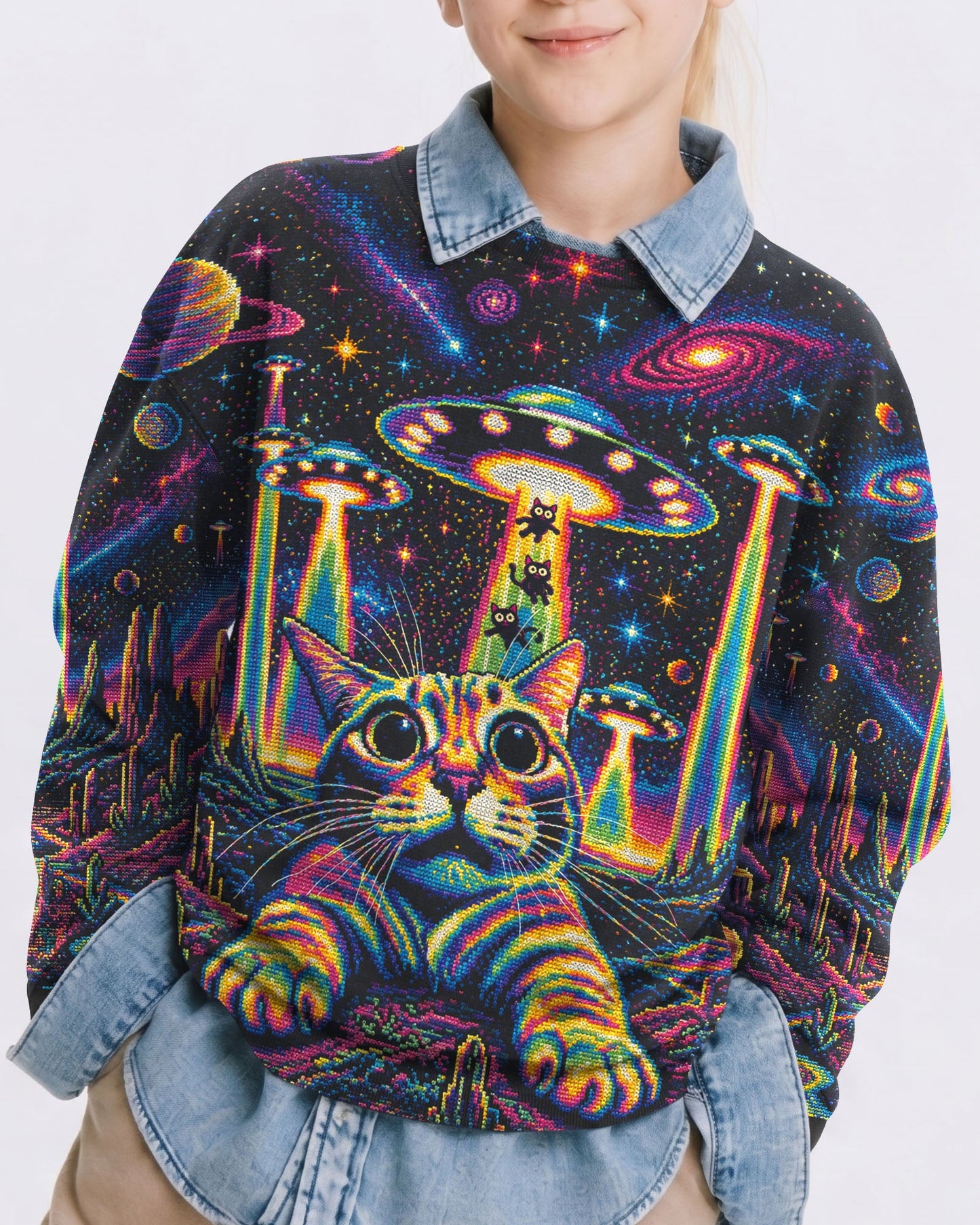 COSMIC KITTEN UFO ADVENTURE KIDS ALL OVER PRINT - KMTM1106261