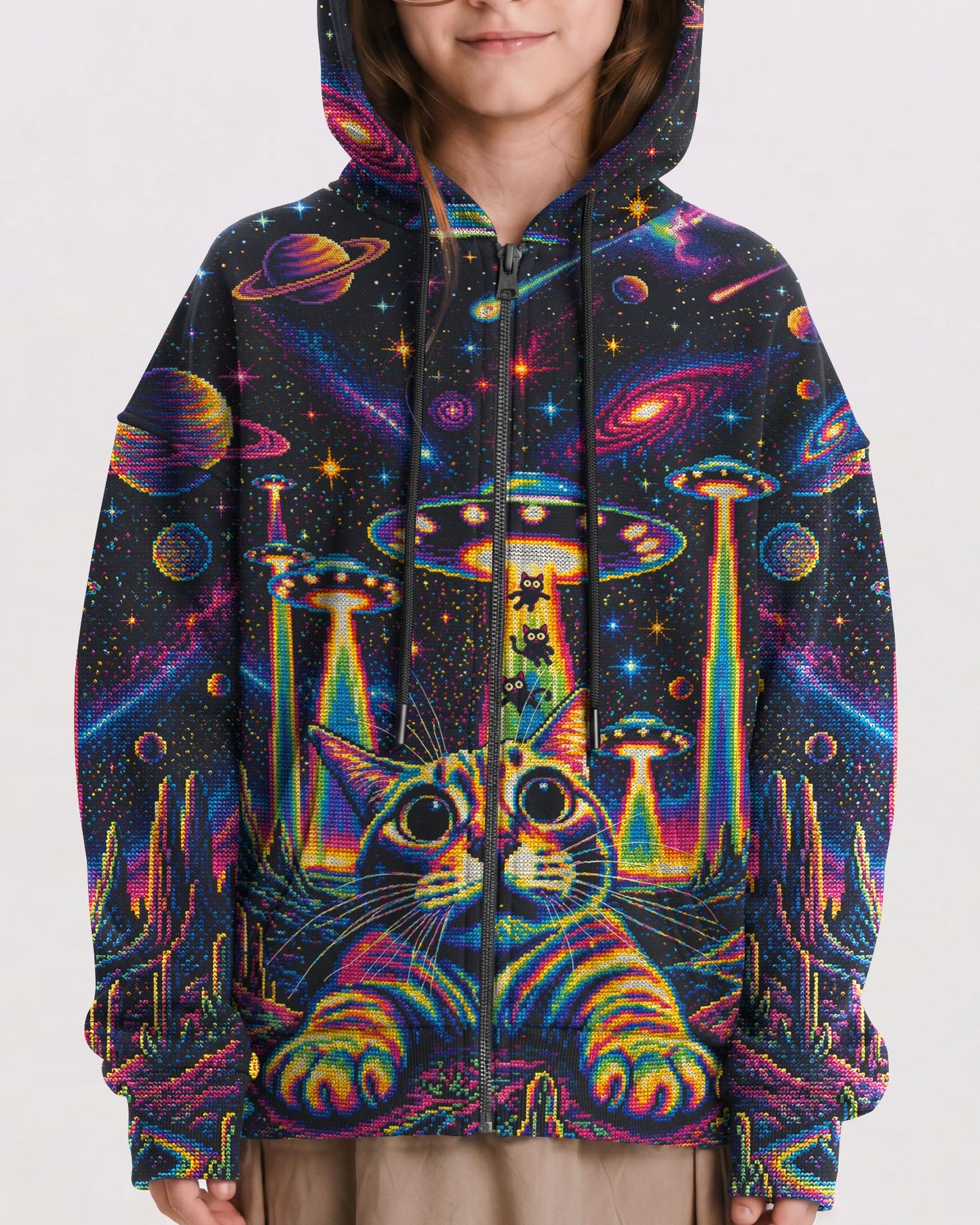 COSMIC KITTEN UFO ADVENTURE KIDS ALL OVER PRINT - KMTM1106261
