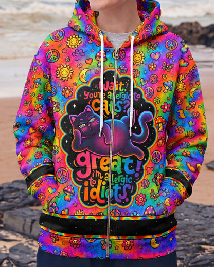 ALLERGIC TO IDIOTS CAT PSYCHEDELIC ALL OVER PRINT - KMTM1206261