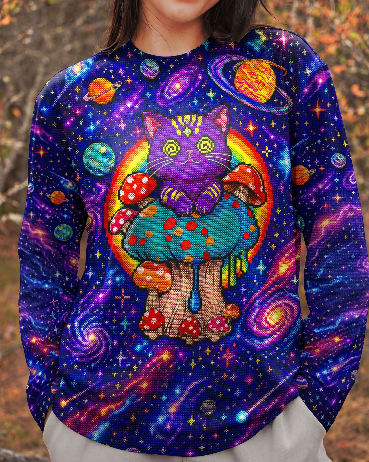 GALAXY MUSHROOM CAT PSYCHEDELIC ALL OVER PRINT - KMTM1905261