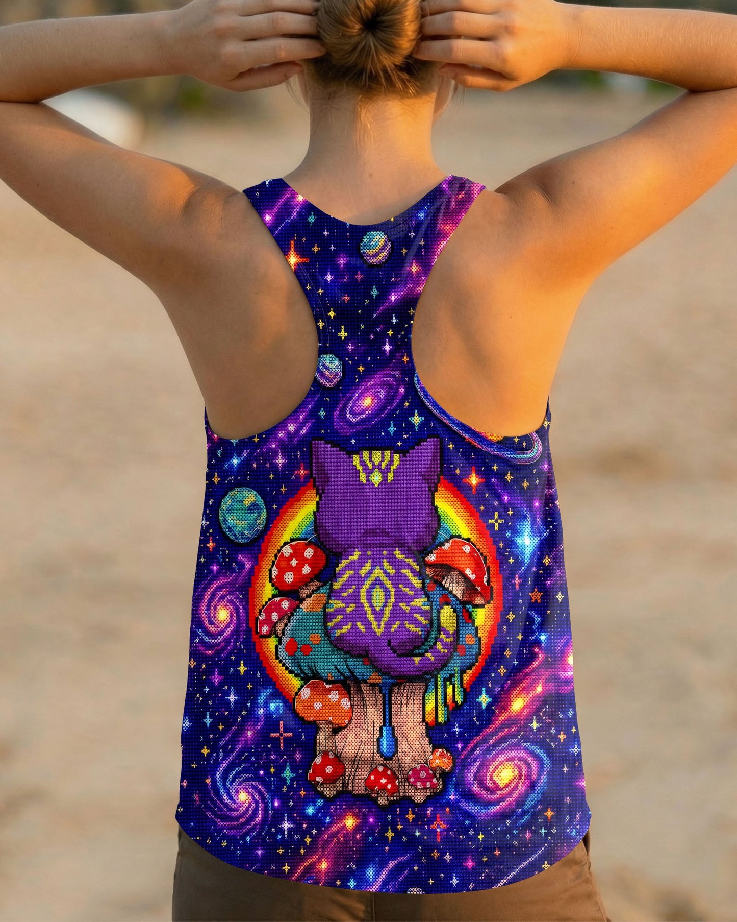 GALAXY MUSHROOM CAT PSYCHEDELIC ALL OVER PRINT - KMTM1905261