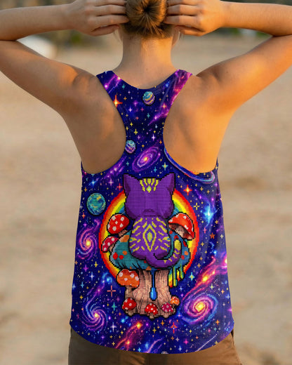 GALAXY MUSHROOM CAT PSYCHEDELIC ALL OVER PRINT - KMTM1905261