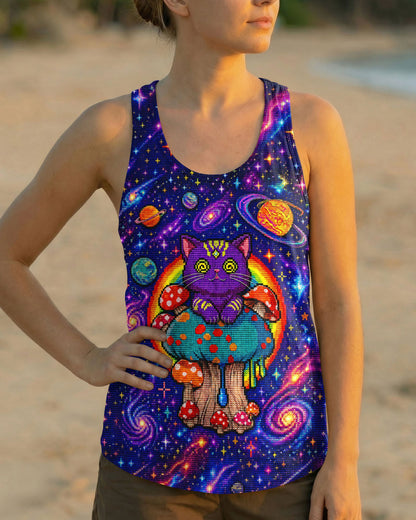GALAXY MUSHROOM CAT PSYCHEDELIC ALL OVER PRINT - KMTM1905261