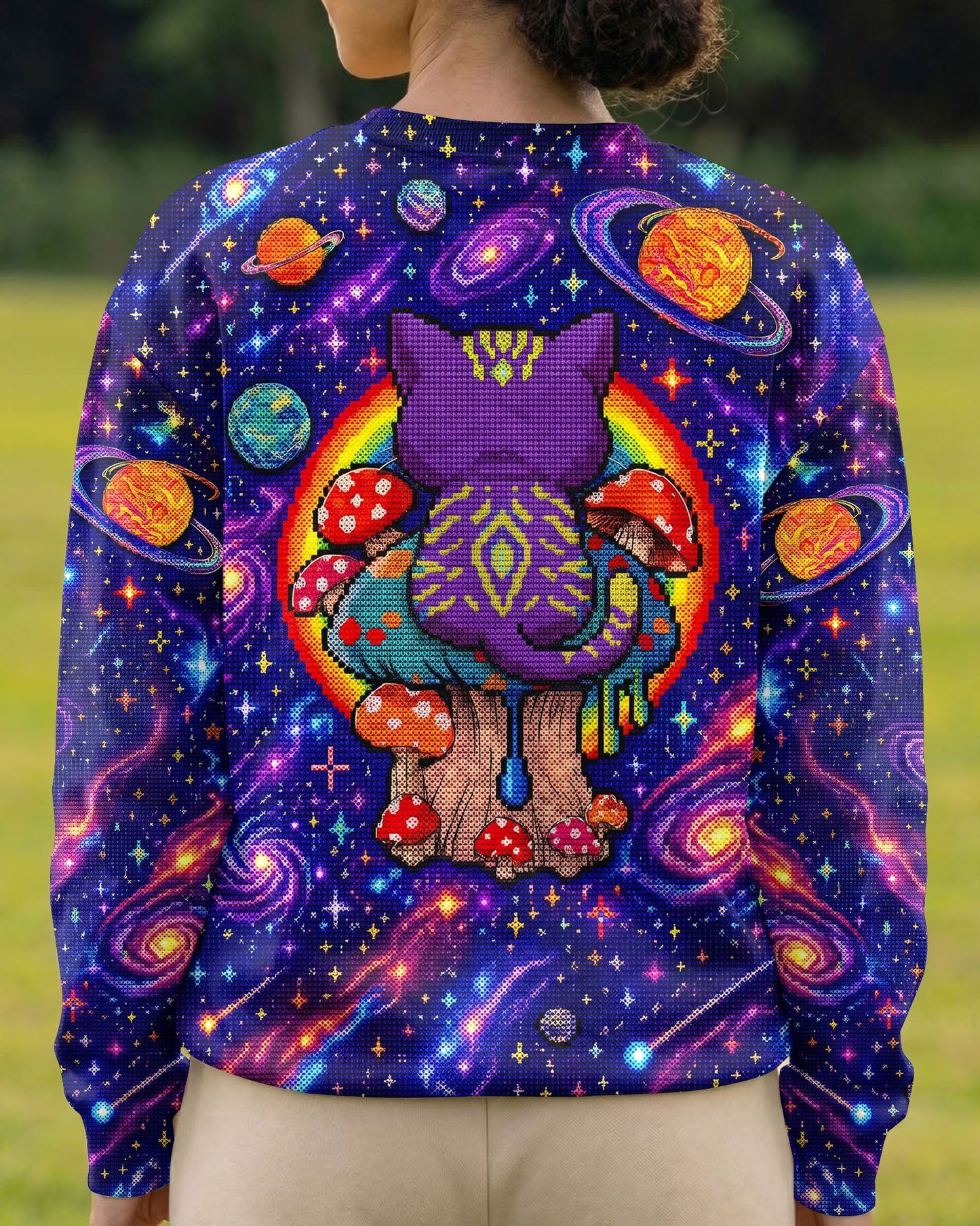 GALAXY MUSHROOM CAT PSYCHEDELIC ALL OVER PRINT - KMTM1905261