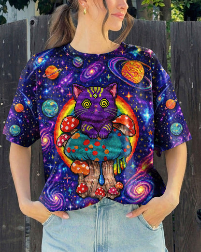 GALAXY MUSHROOM CAT PSYCHEDELIC ALL OVER PRINT - KMTM1905261