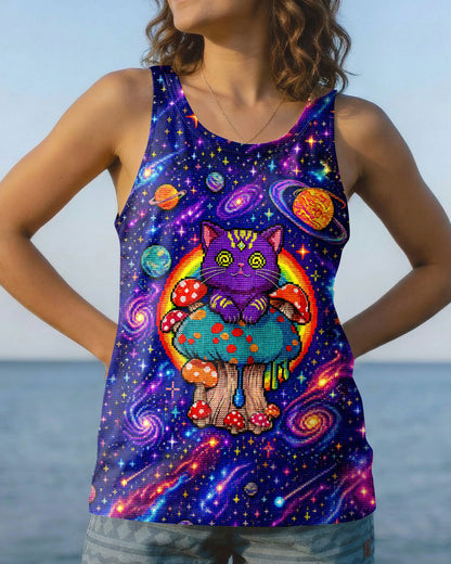 GALAXY MUSHROOM CAT PSYCHEDELIC ALL OVER PRINT - KMTM1905261