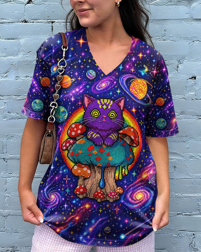 GALAXY MUSHROOM CAT PSYCHEDELIC ALL OVER PRINT - KMTM1905261