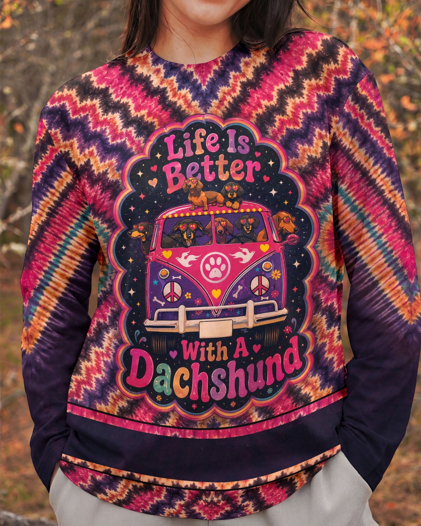 LIFE IS BETTER WITH A DACHSHUND RADIANT BURST ALL OVER PRINT - KMTM1906261