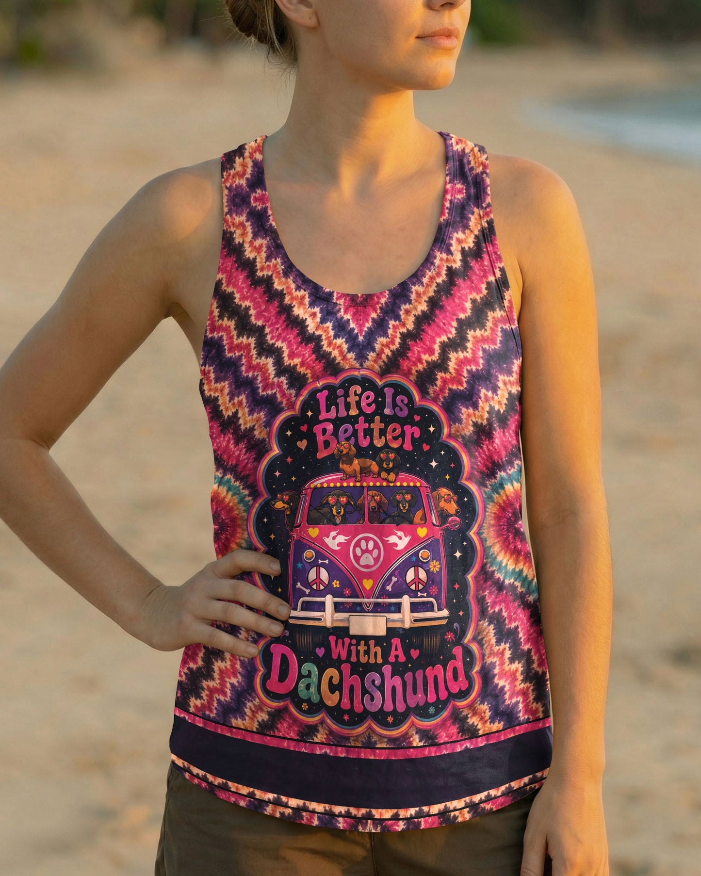 LIFE IS BETTER WITH A DACHSHUND RADIANT BURST ALL OVER PRINT - KMTM1906261