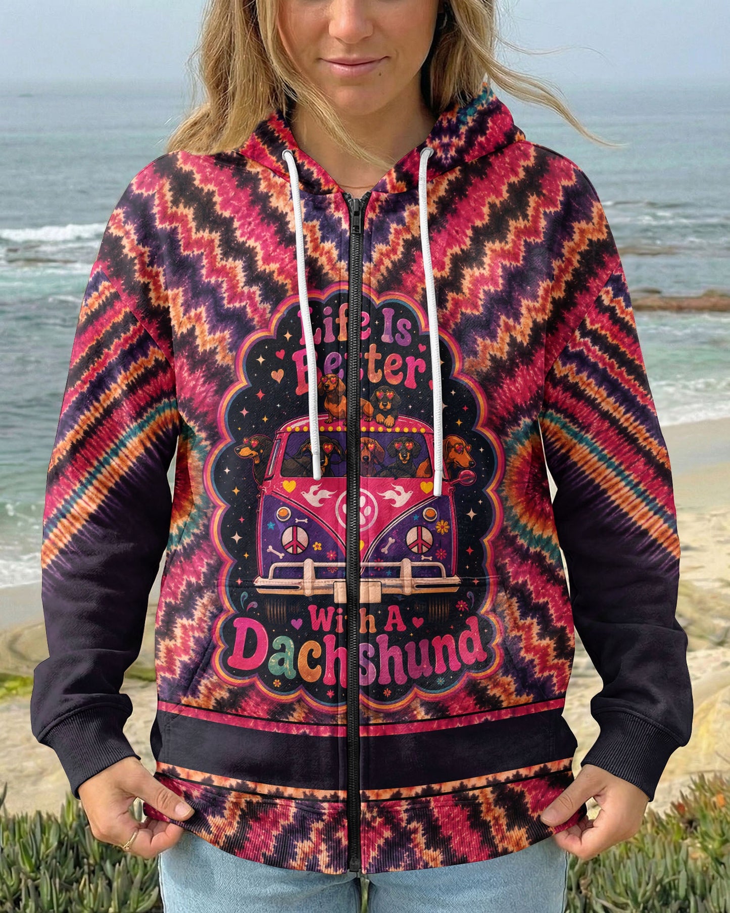 LIFE IS BETTER WITH A DACHSHUND RADIANT BURST ALL OVER PRINT - KMTM1906261
