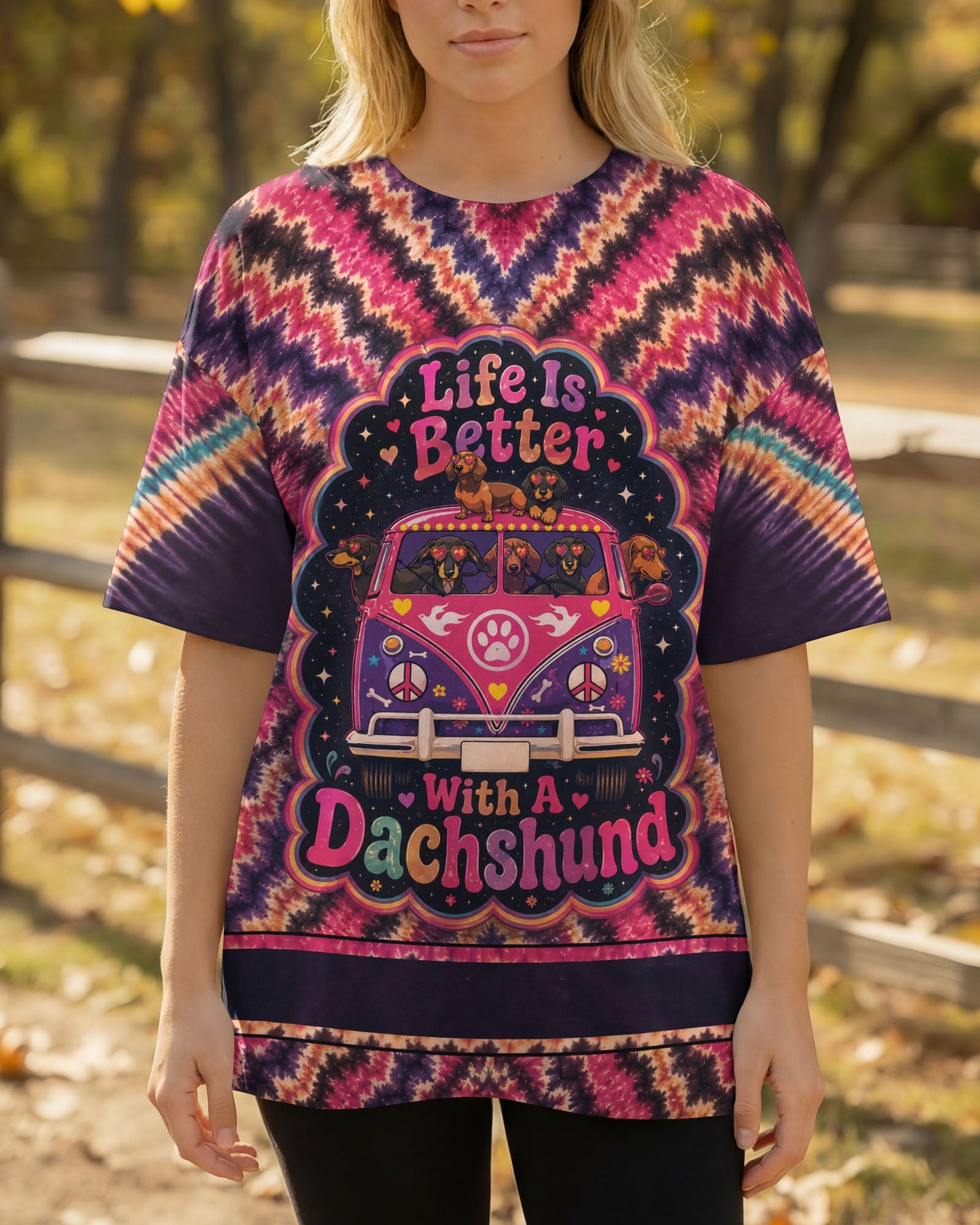 LIFE IS BETTER WITH A DACHSHUND RADIANT BURST ALL OVER PRINT - KMTM1906261