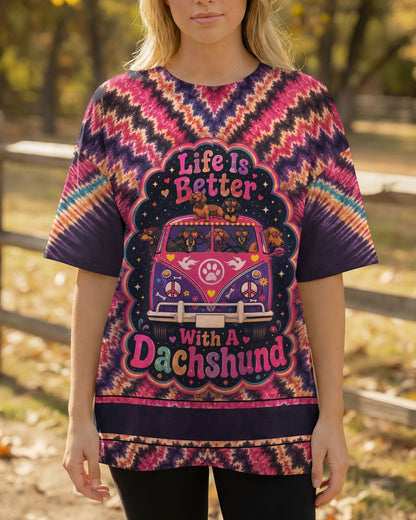 LIFE IS BETTER WITH A DACHSHUND RADIANT BURST ALL OVER PRINT - KMTM1906261