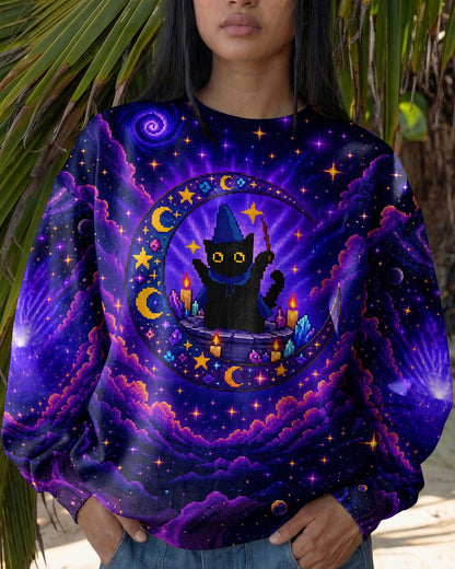 GALAXY WITCH CAT PIXEL ALL OVER PRINT - KMTM2205261