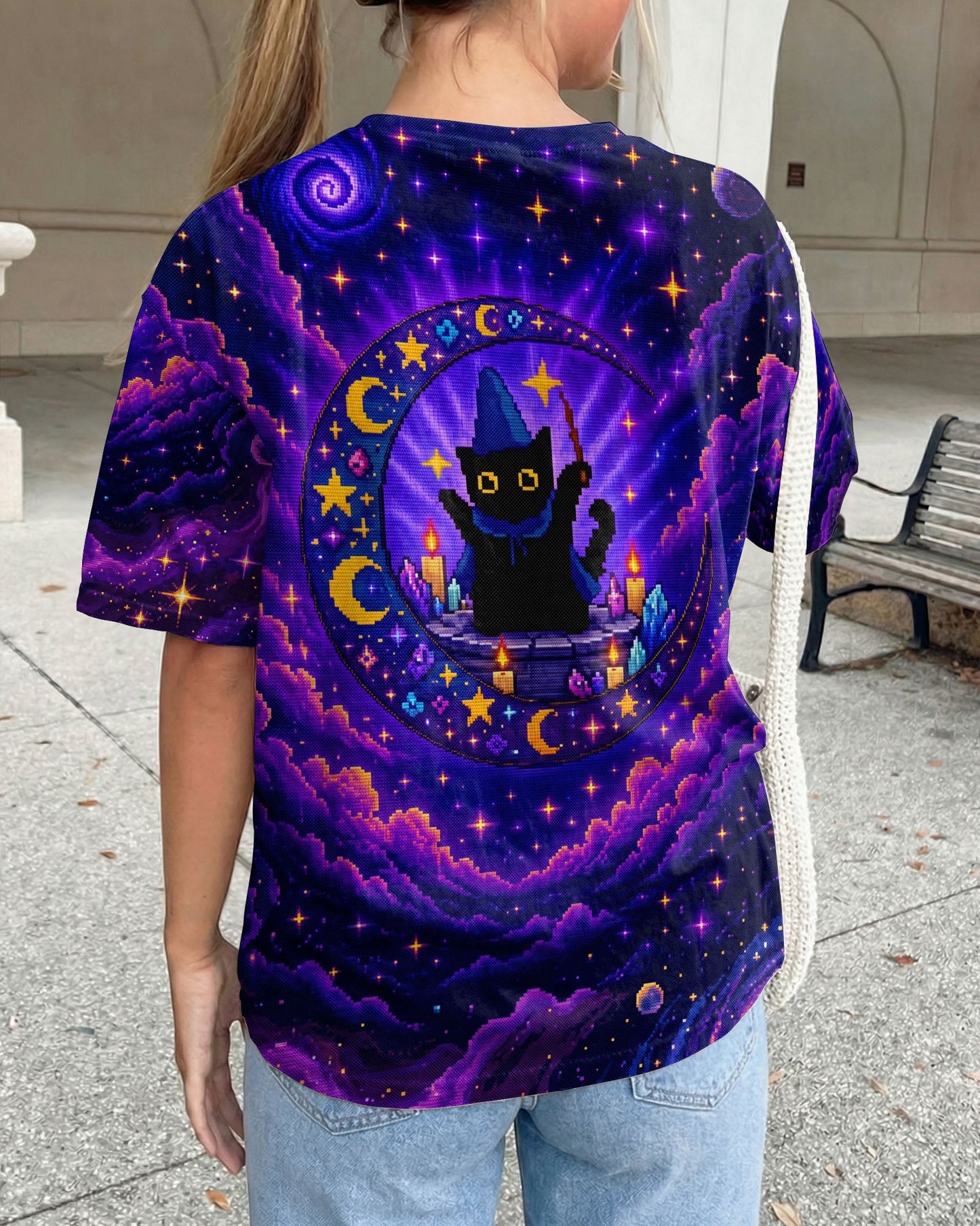 GALAXY WITCH CAT PIXEL ALL OVER PRINT - KMTM2205261
