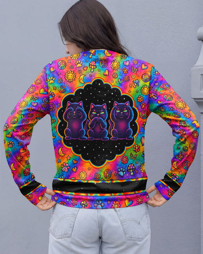 ALLERGIC TO IDIOTS THREE WISE CATS  PSYCHEDELIC ALL OVER PRINT - KMTM2206261