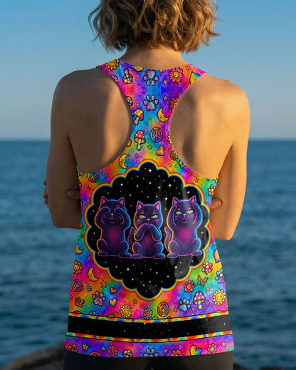 ALLERGIC TO IDIOTS THREE WISE CATS  PSYCHEDELIC ALL OVER PRINT - KMTM2206261