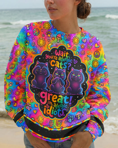 ALLERGIC TO IDIOTS THREE WISE CATS  PSYCHEDELIC ALL OVER PRINT - KMTM2206261