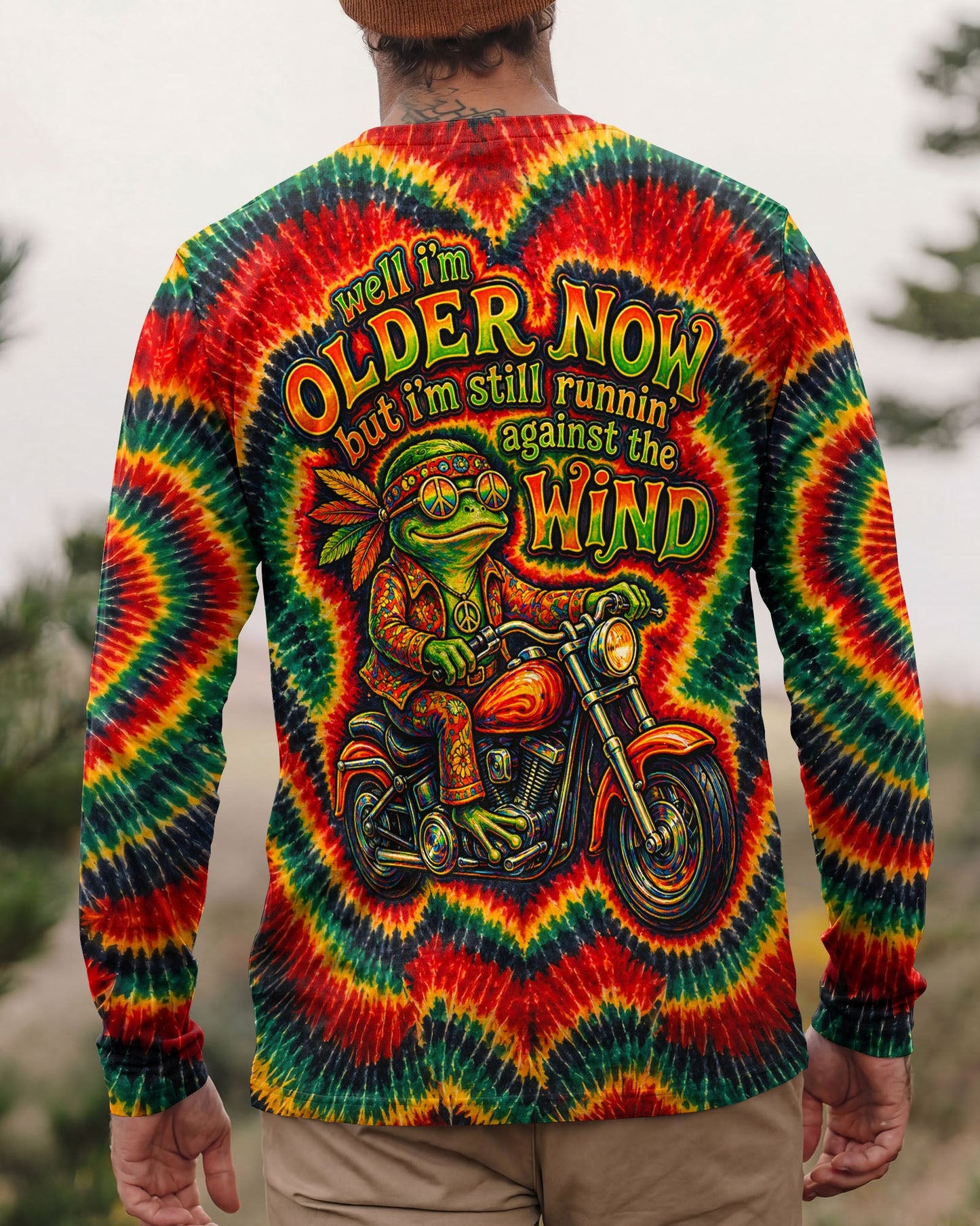 RUNNING AGAINST THE WIND FROG SWIRL ALL OVER PRINT - KMTM2304261