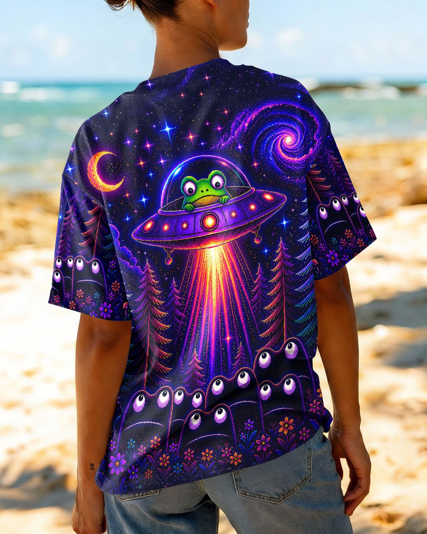 COSMIC FROG UFO PIXEL GALAXY ALL OVER PRINT – KMTM2705261