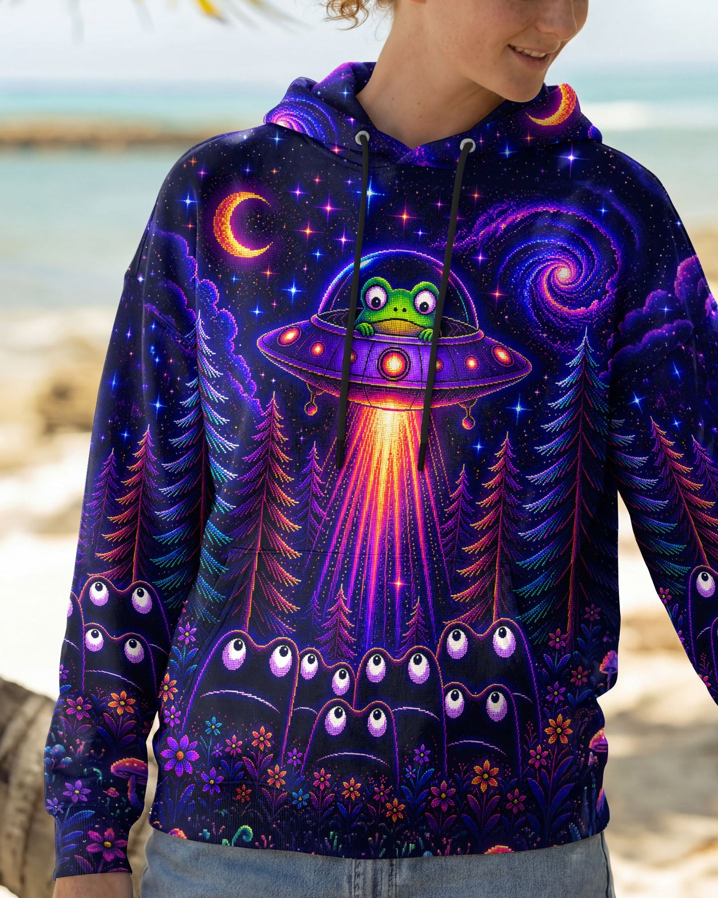 COSMIC FROG UFO PIXEL GALAXY ALL OVER PRINT – KMTM2705261