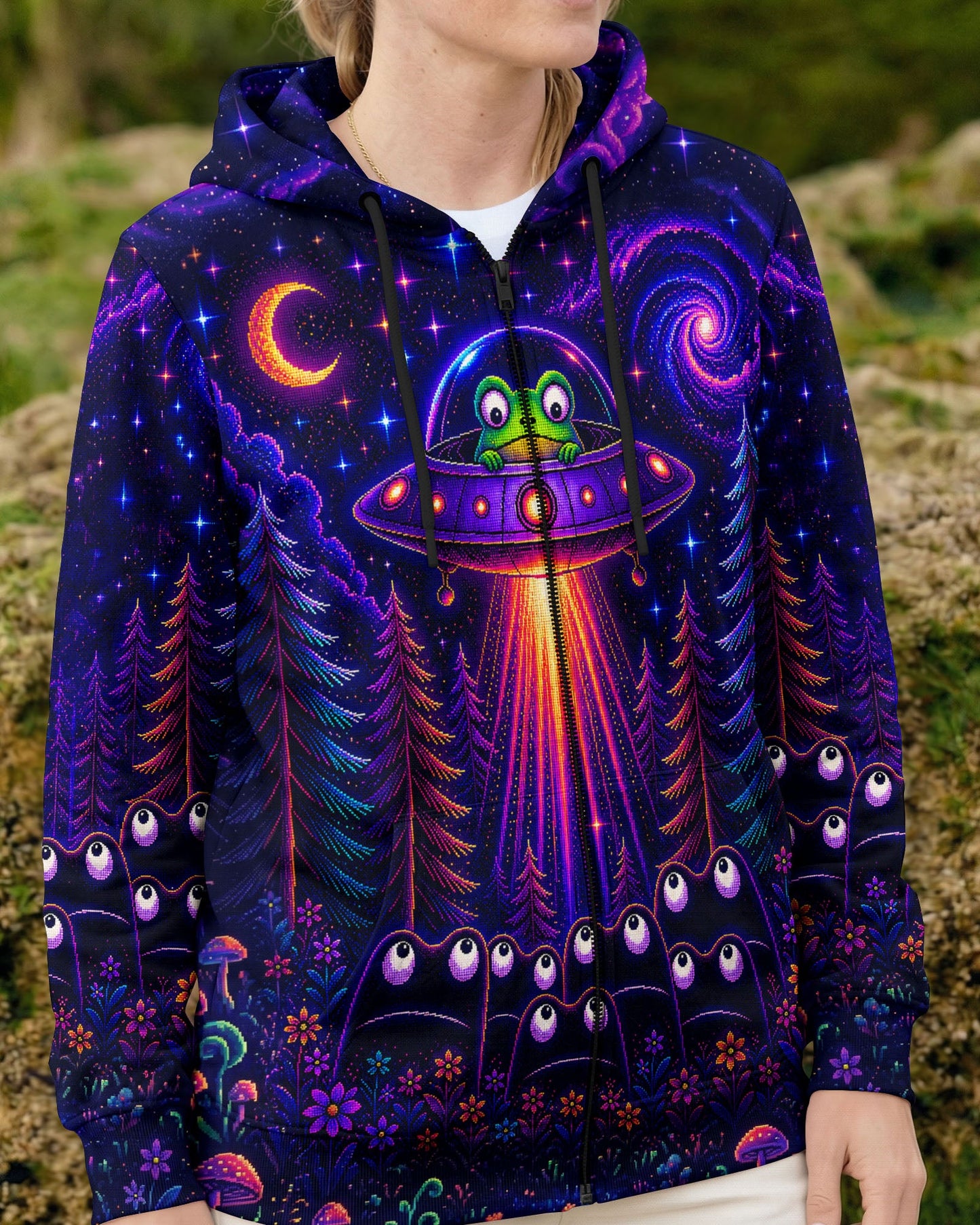 COSMIC FROG UFO PIXEL GALAXY ALL OVER PRINT – KMTM2705261