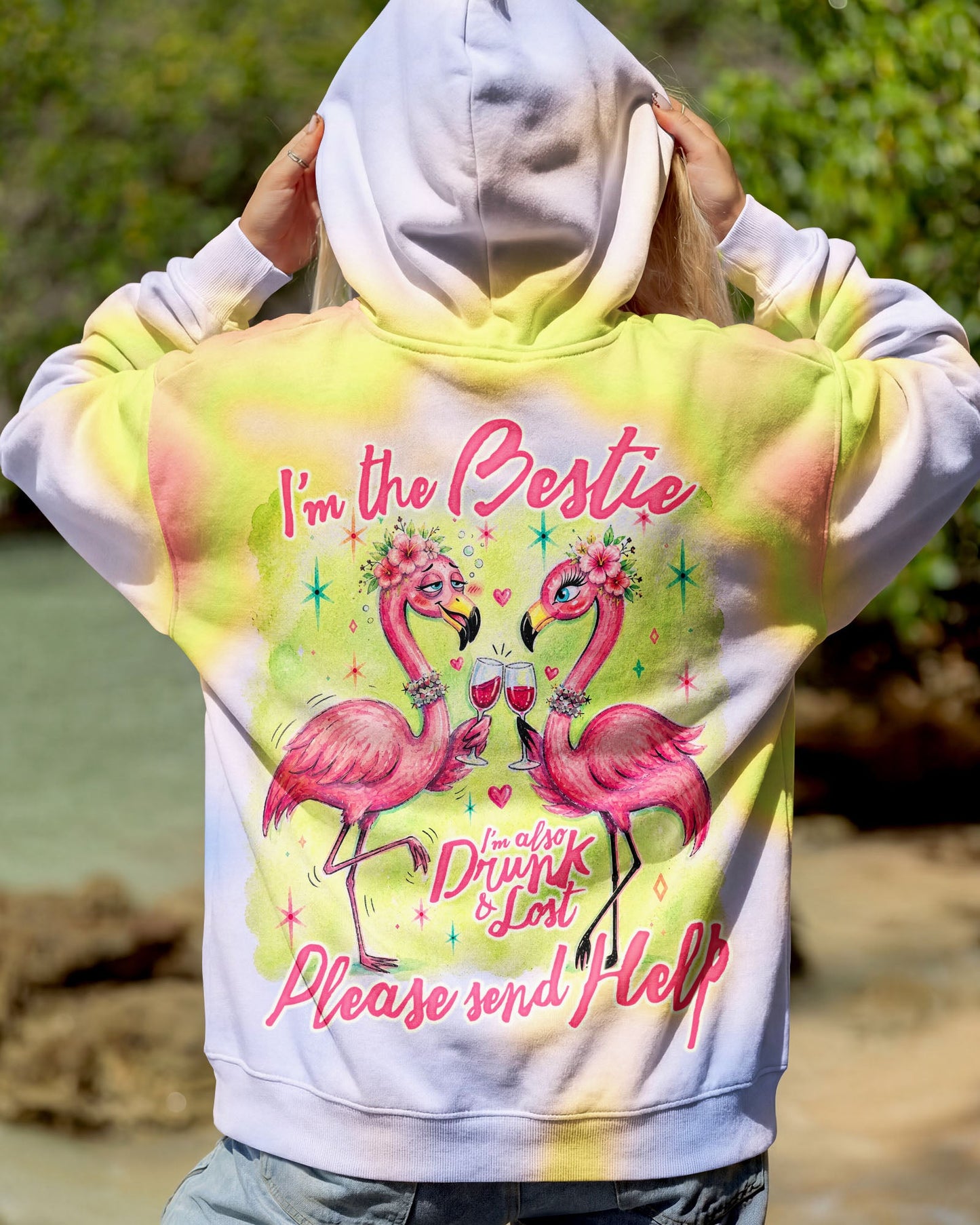 I'M THE BESTIE FLAMINGO ALL OVER PRINT – RI0605262