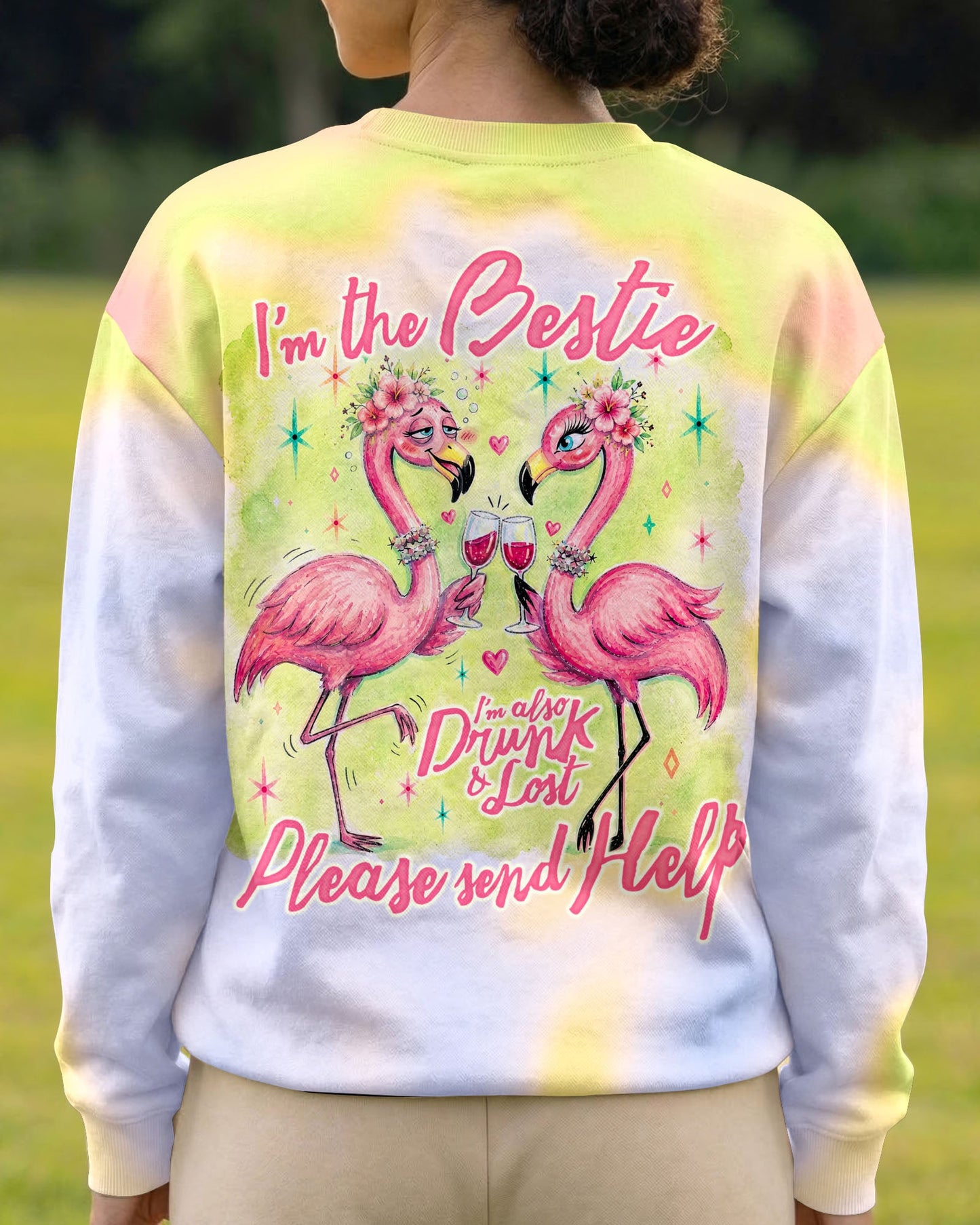 I'M THE BESTIE FLAMINGO ALL OVER PRINT – RI0605262