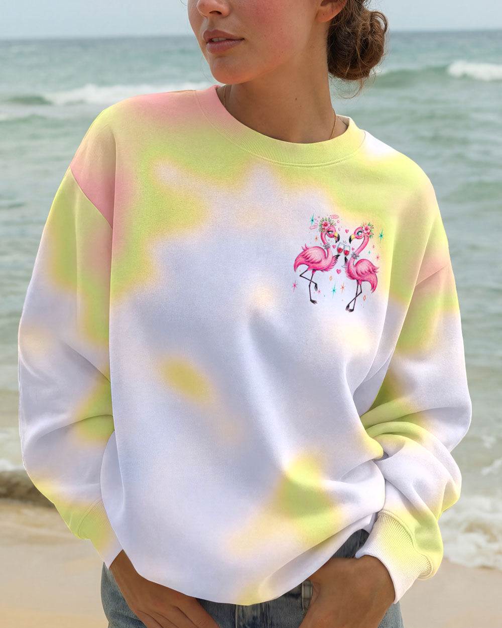 IF LOST OR DRUNK PLEASE RETURN TO BESTIE FLAMINGO ALL OVER PRINT – RI0605261
