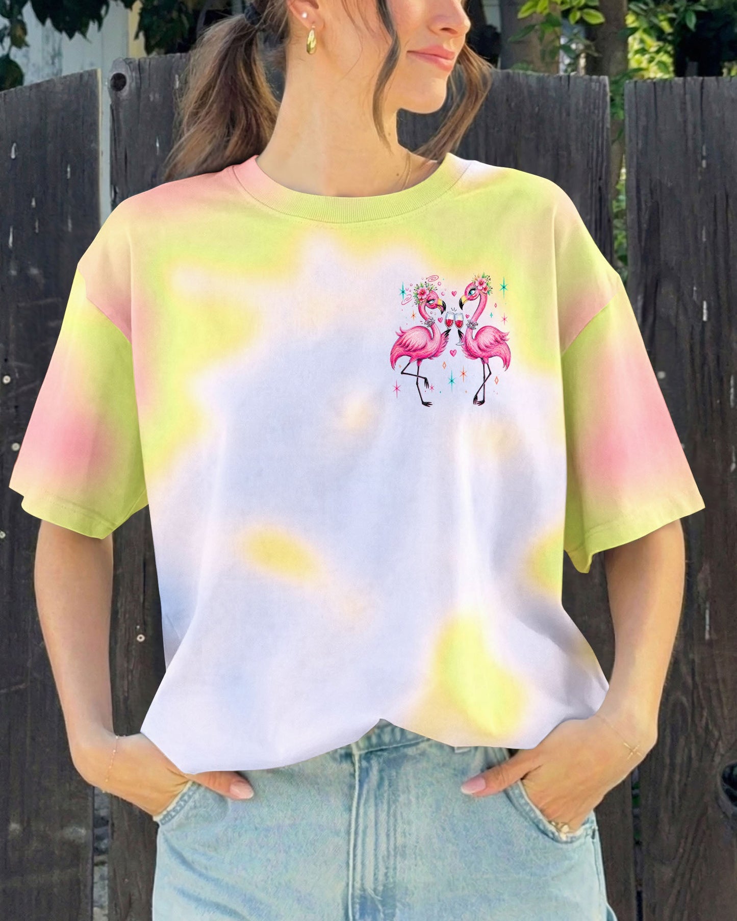 IF LOST OR DRUNK PLEASE RETURN TO BESTIE FLAMINGO ALL OVER PRINT – RI0605261