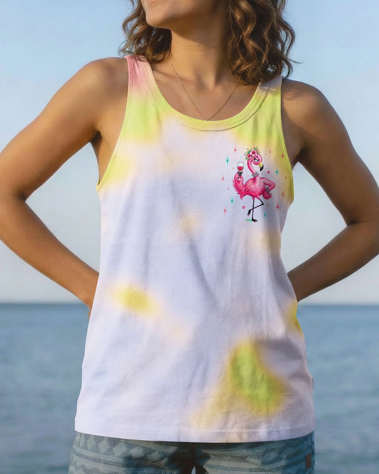 I'M THE HELP FUNNY FLAMINGO ALL OVER PRINT – RI0605263