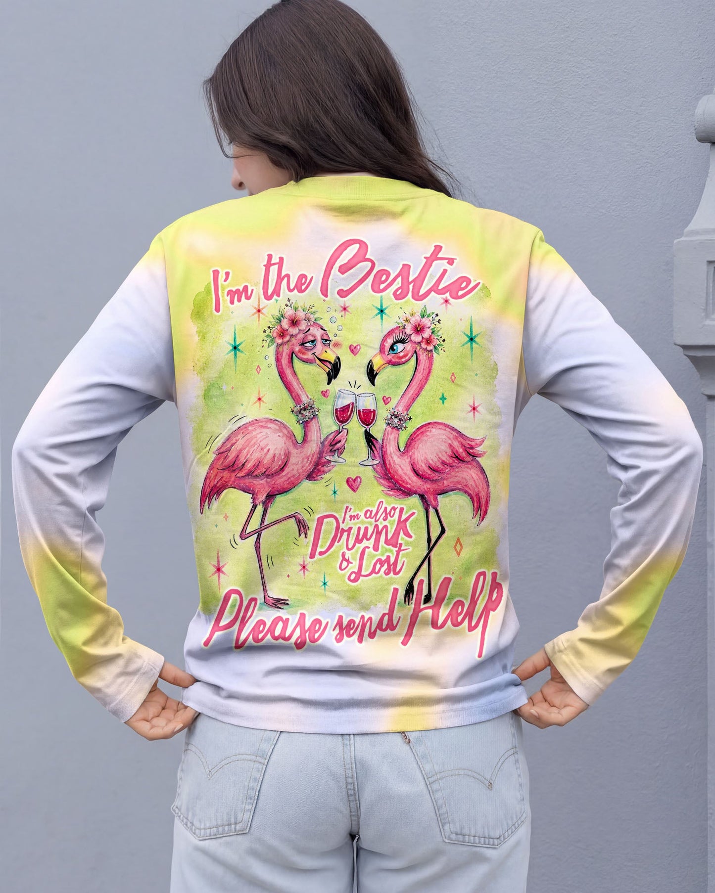 I'M THE BESTIE FLAMINGO ALL OVER PRINT – RI0605262