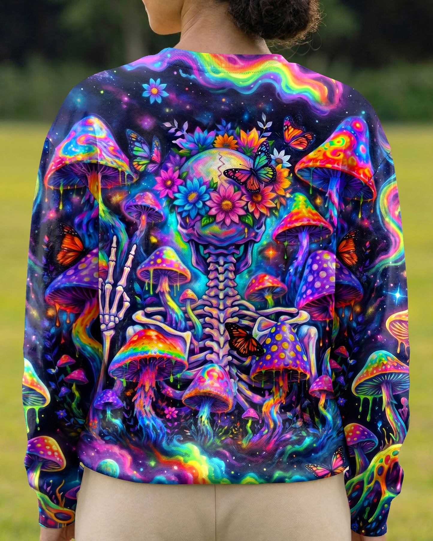 PSYCHEDELIC MUSHROOM SKULL GALAXY ALL OVER PRINT - RI1205262