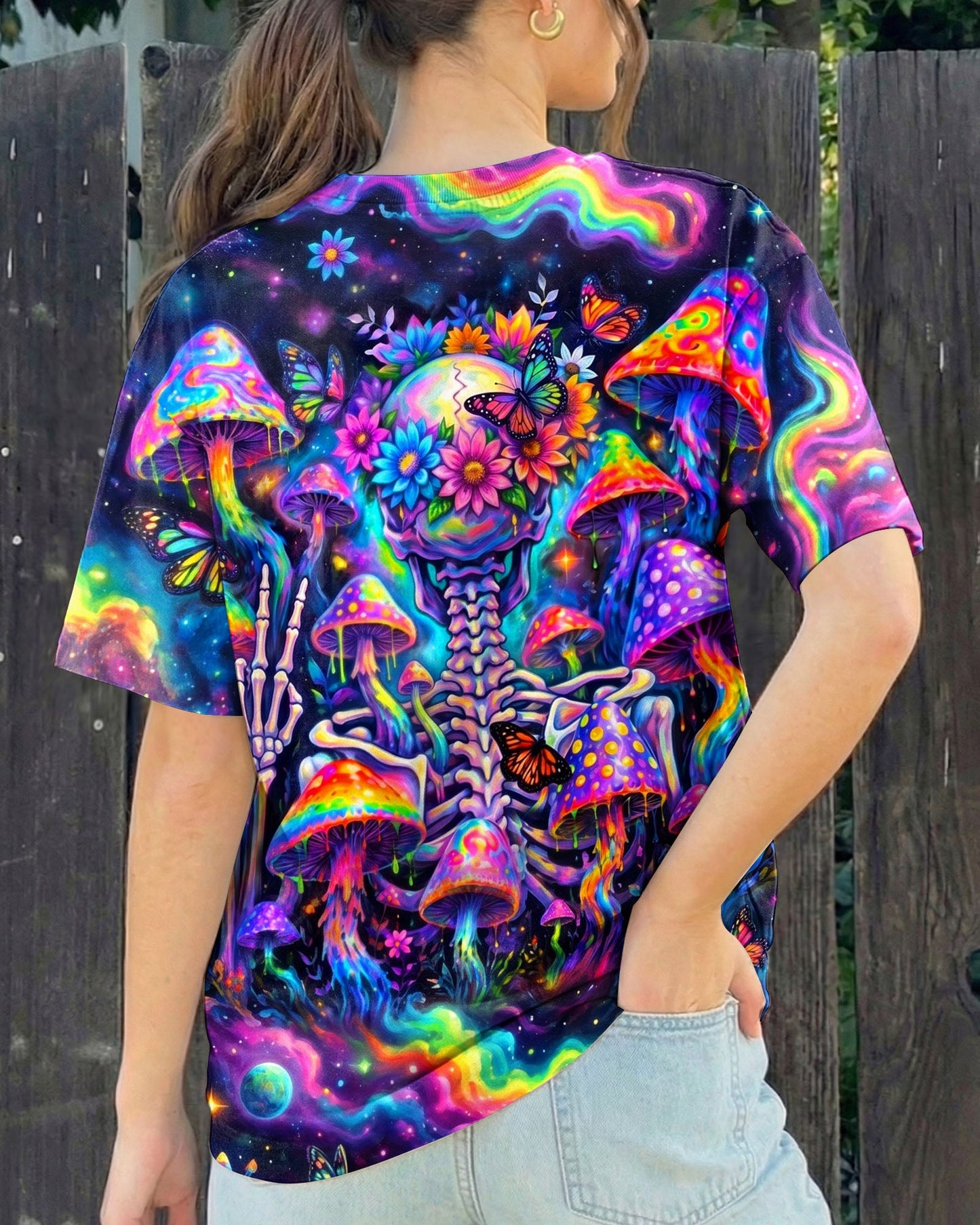 PSYCHEDELIC MUSHROOM SKULL GALAXY ALL OVER PRINT - RI1205262