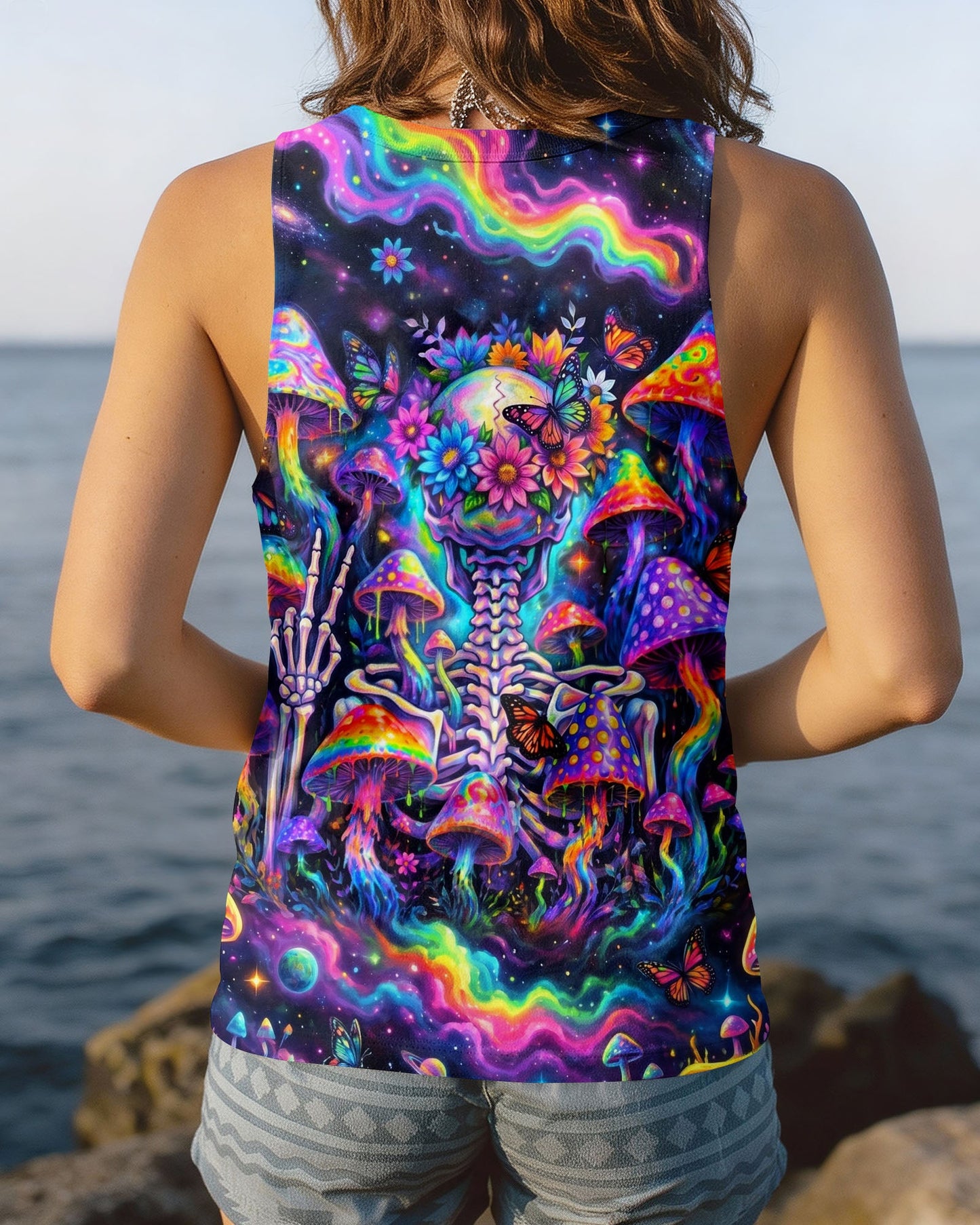 PSYCHEDELIC MUSHROOM SKULL GALAXY ALL OVER PRINT - RI1205262