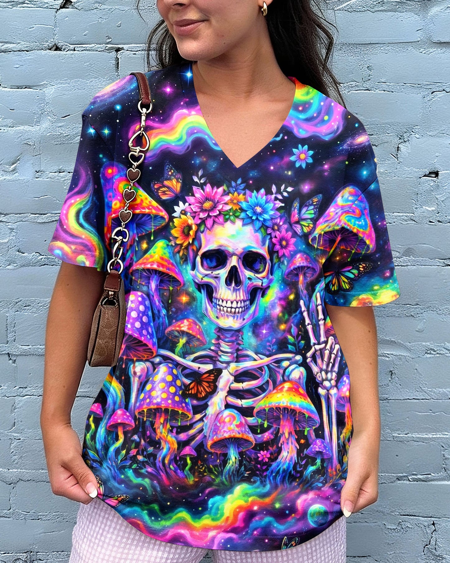 PSYCHEDELIC MUSHROOM SKULL GALAXY ALL OVER PRINT - RI1205262