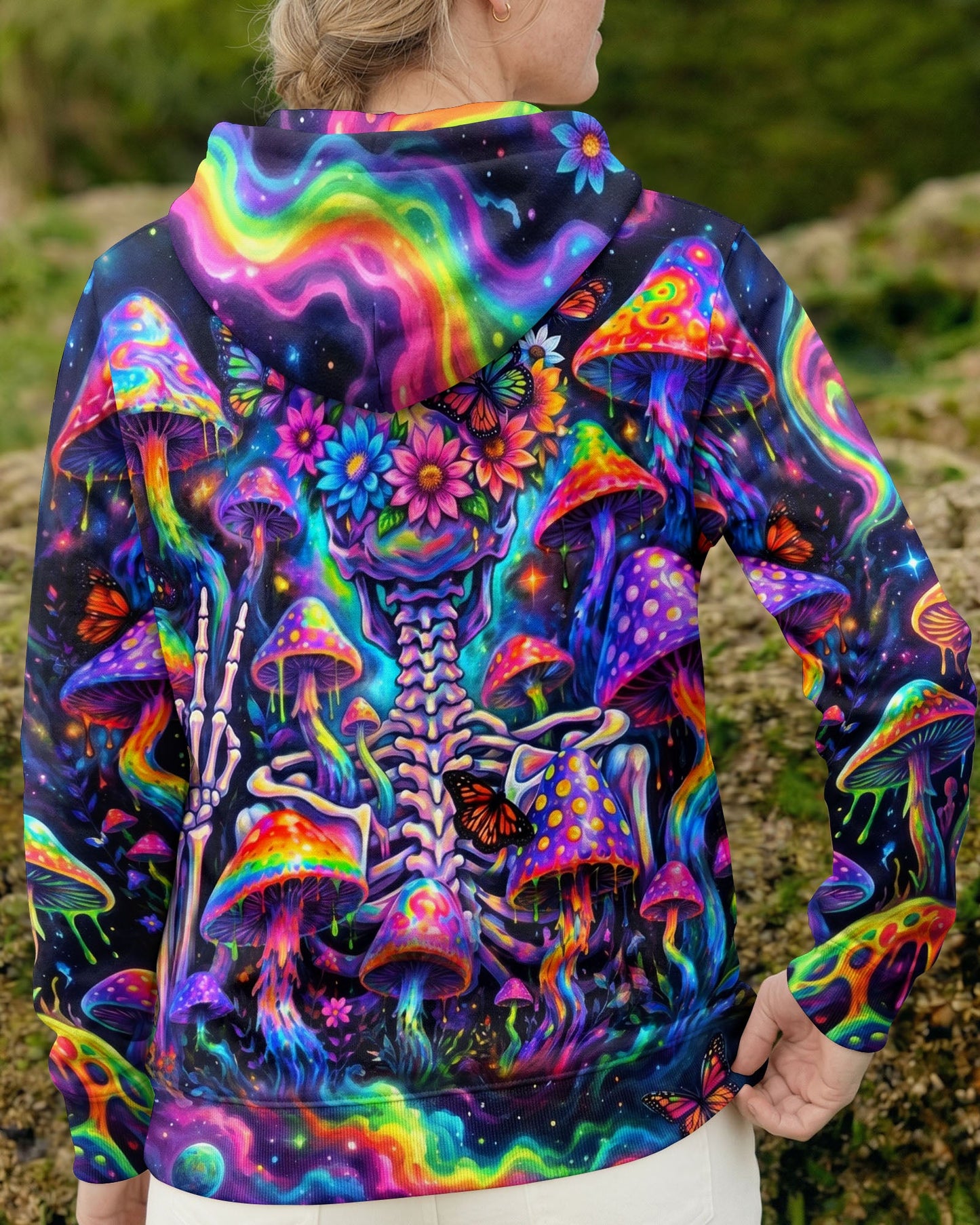 PSYCHEDELIC MUSHROOM SKULL GALAXY ALL OVER PRINT - RI1205262