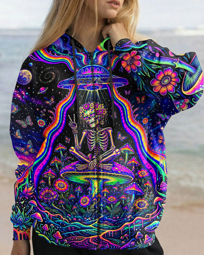 COSMIC UFO HIPPIE SKULL MUSHROOM ALL OVER PRINT - RI1205261
