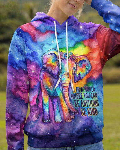 COSMIC ELEPHANT BE KIND WATERCOLOR ALL OVER PRINT - RI1405262