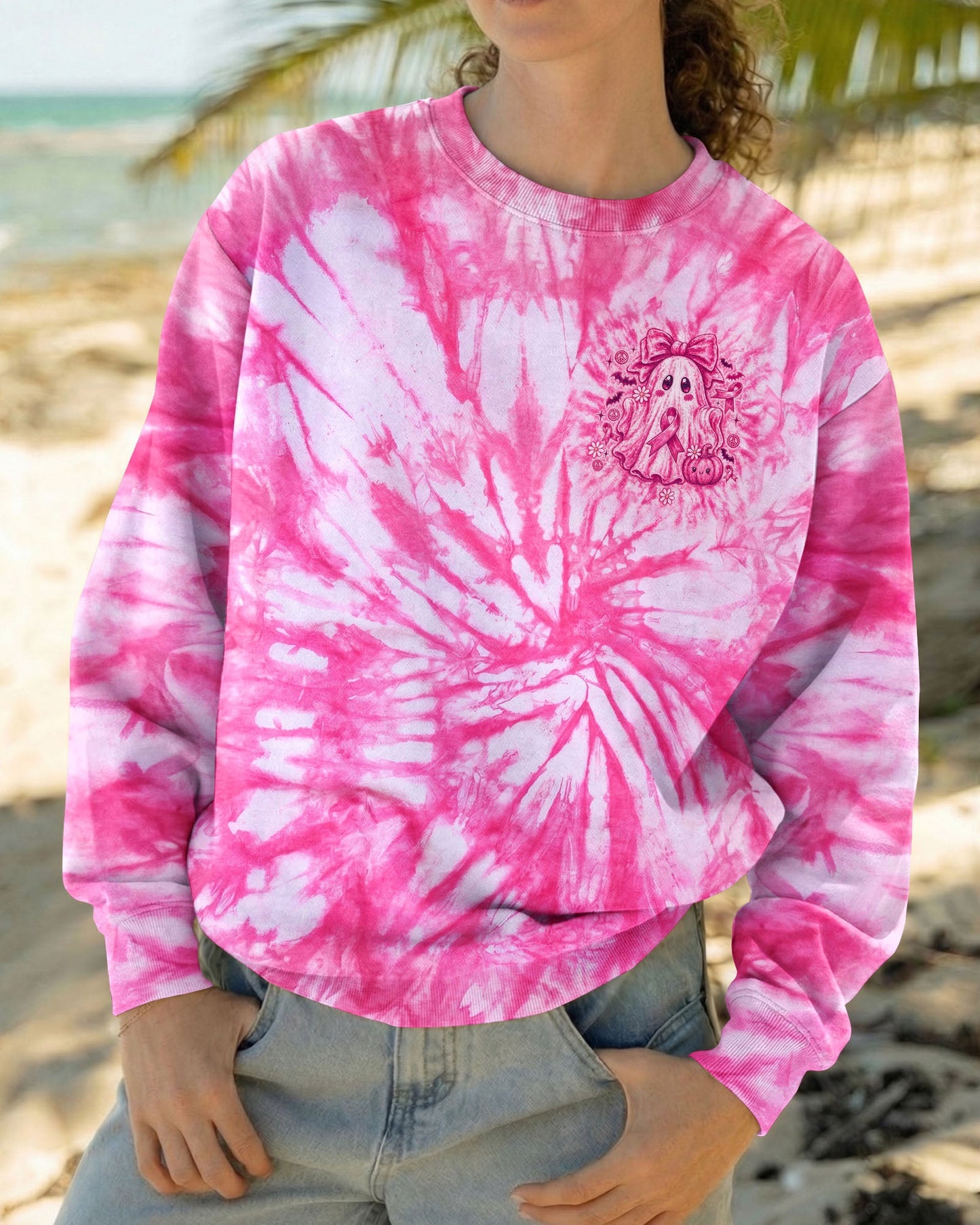IN OCTOBER WE WEAR PINK GHOST ALL OVER PRINT - RI1507261