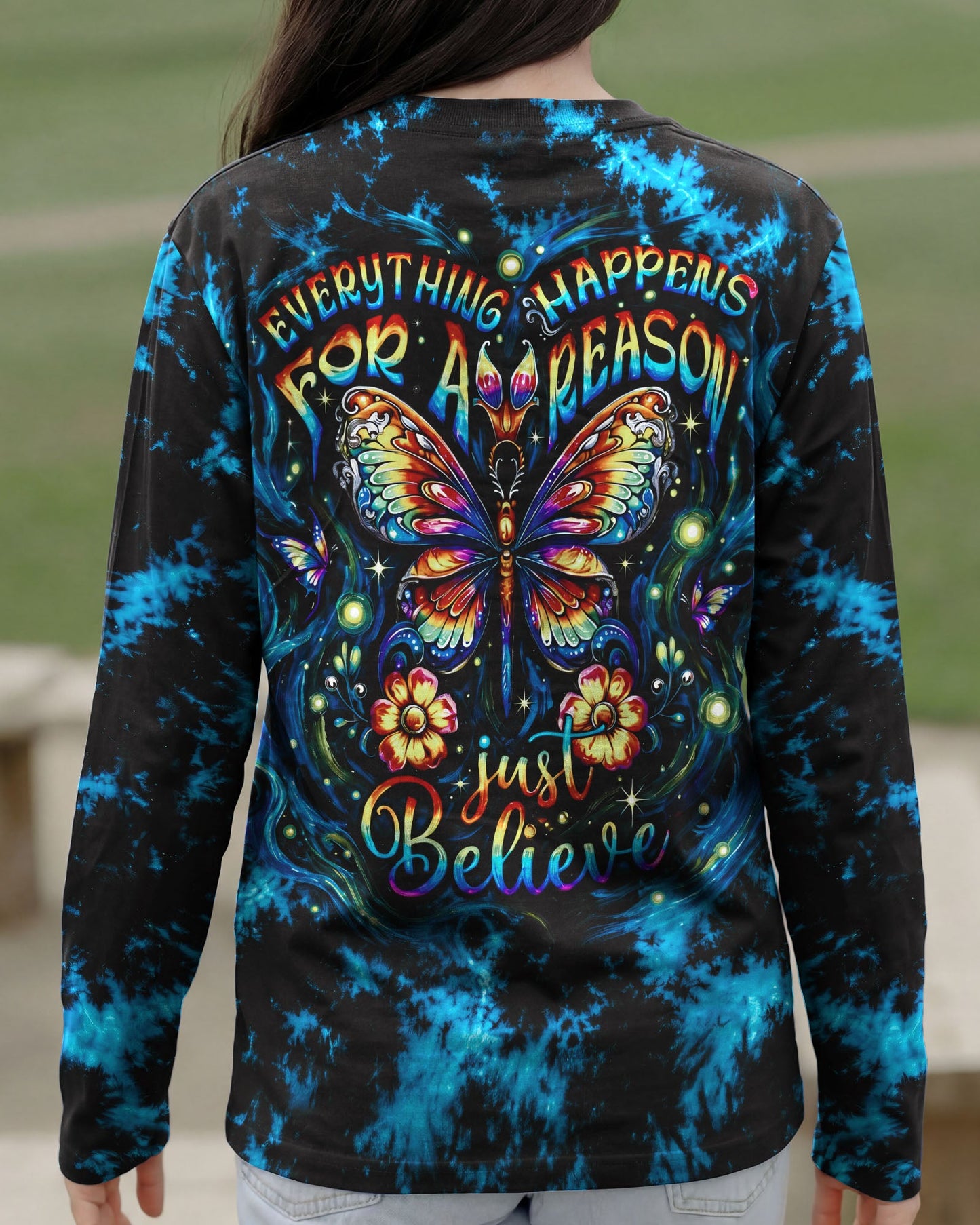 JUST BELIEVE PSYCHEDELIC BUTTERFLY ALL OVER PRINT - RI2506261